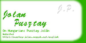 jolan pusztay business card